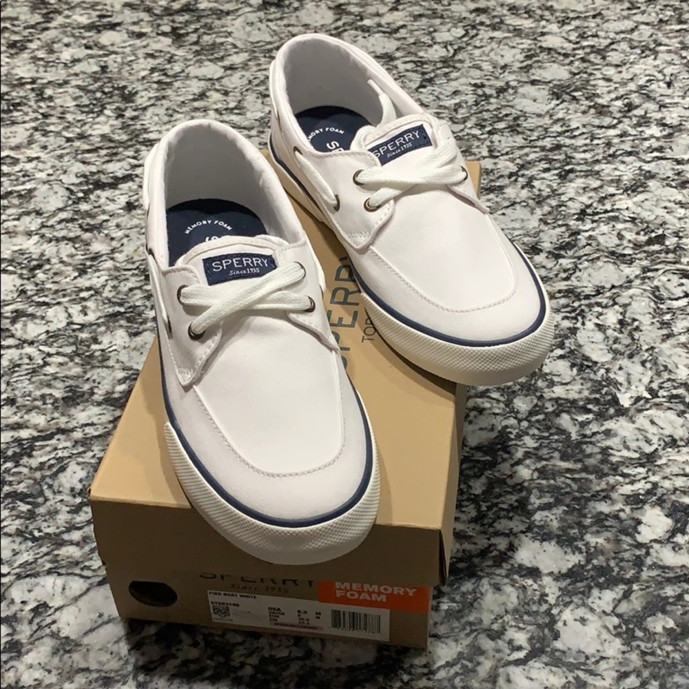 Pier white sperry boat shoes